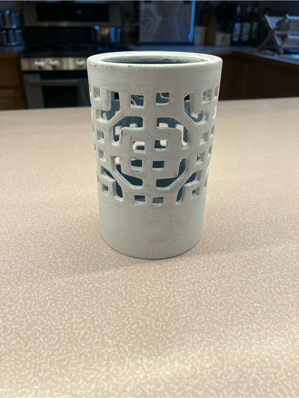 Threshold White Ceramic Cutout Candle Holder